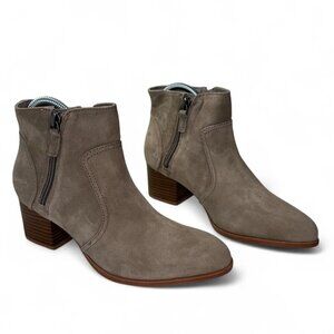 Johnston & Murphy Women's Trista Pointed Toe Zip Ankle Booties, Sz 7, NWOB Taupe